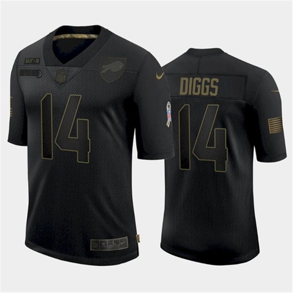 Men's Buffalo Bills #14 Stefon Diggs 2020 Black Salute To Service Limited Stitched NFL Jersey